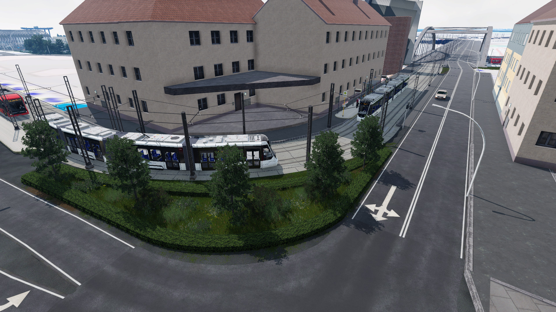 Fertige Straßenbahnhaltestelle Hummelwiese