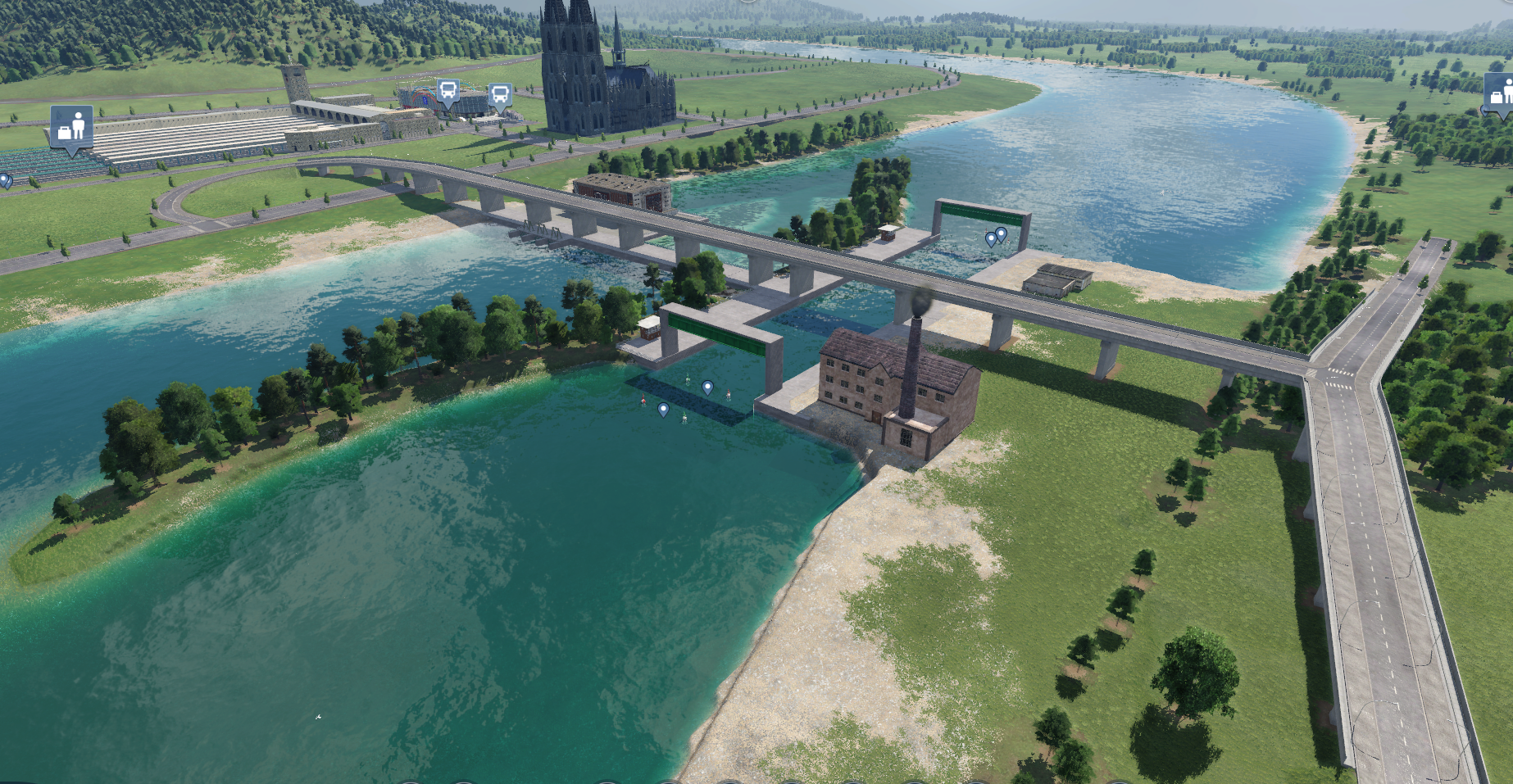 nächster Versuch Wasserkraftwerk mit Schleuse, diesmal nur eine Schleusenkammer