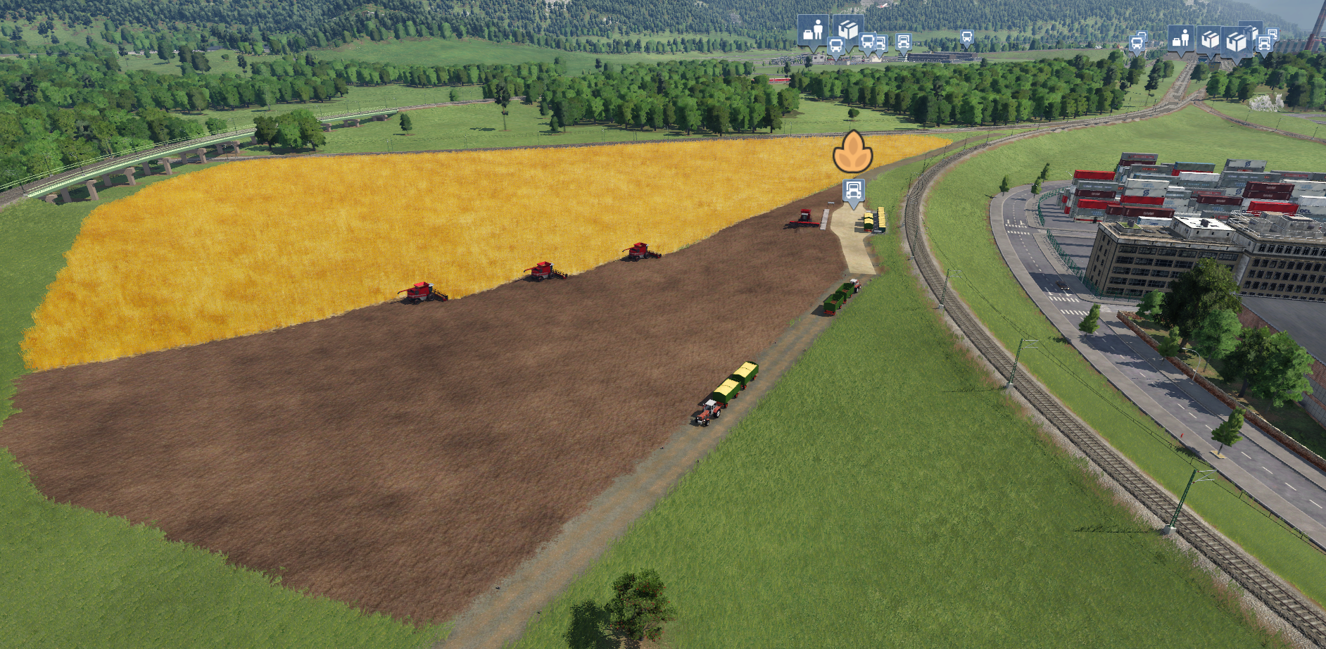 Getreideabfuhr am Feld
