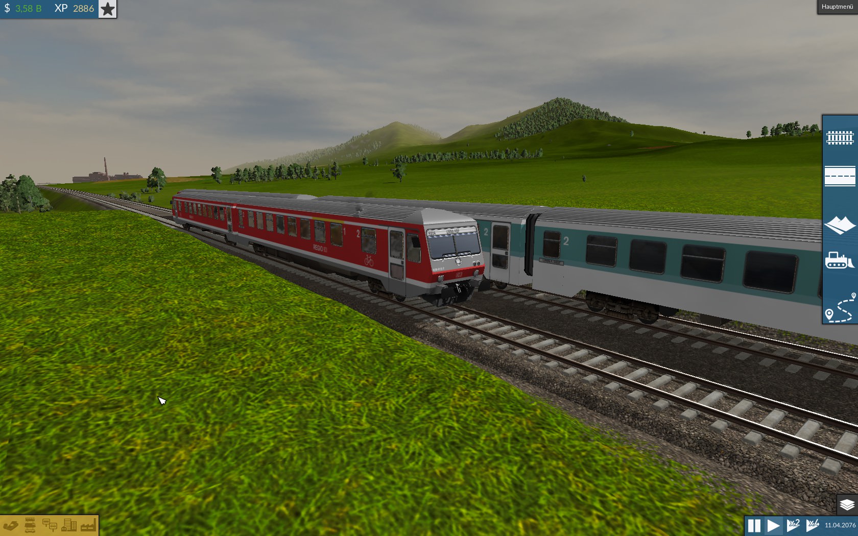BR 628 in Doppeltraktion und einzel Version treffen sich auf freier Strecke.
