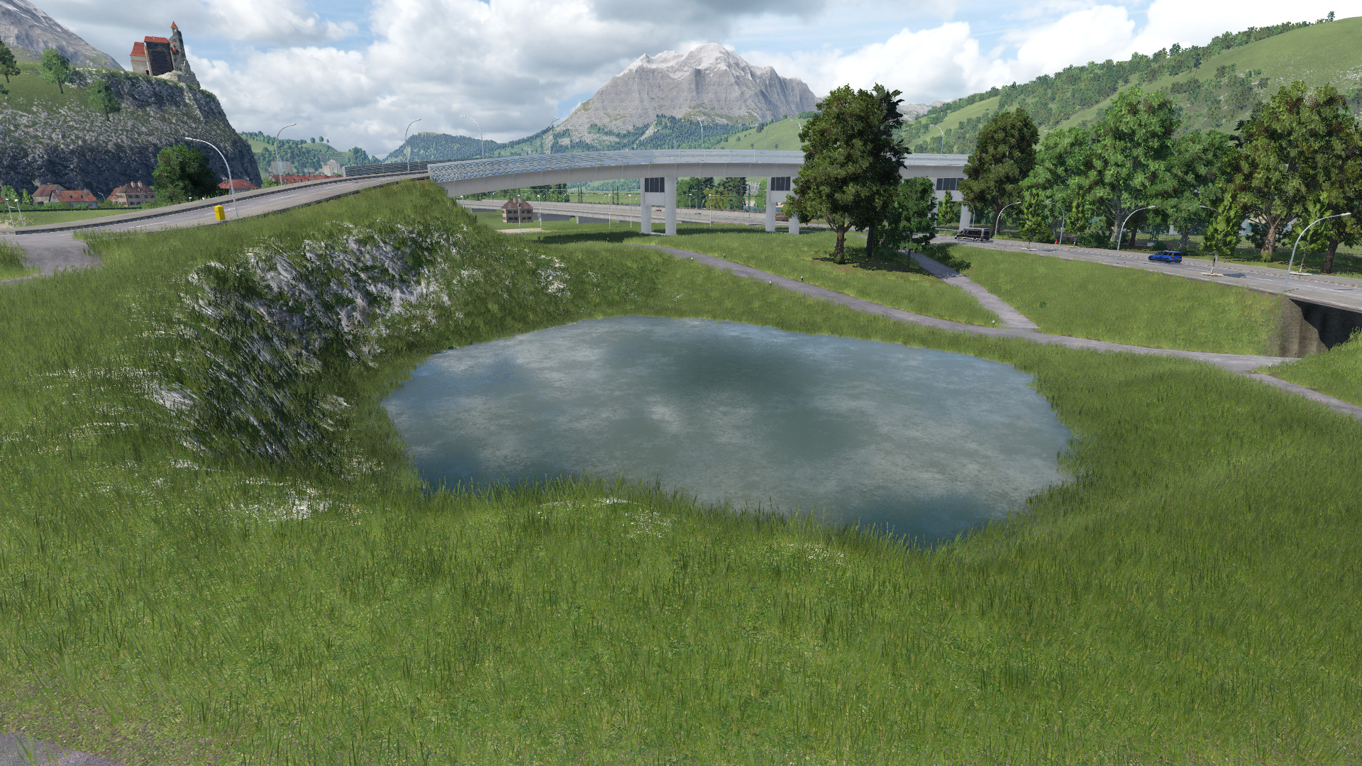 Rückhaltebecken an der Mainbrücke