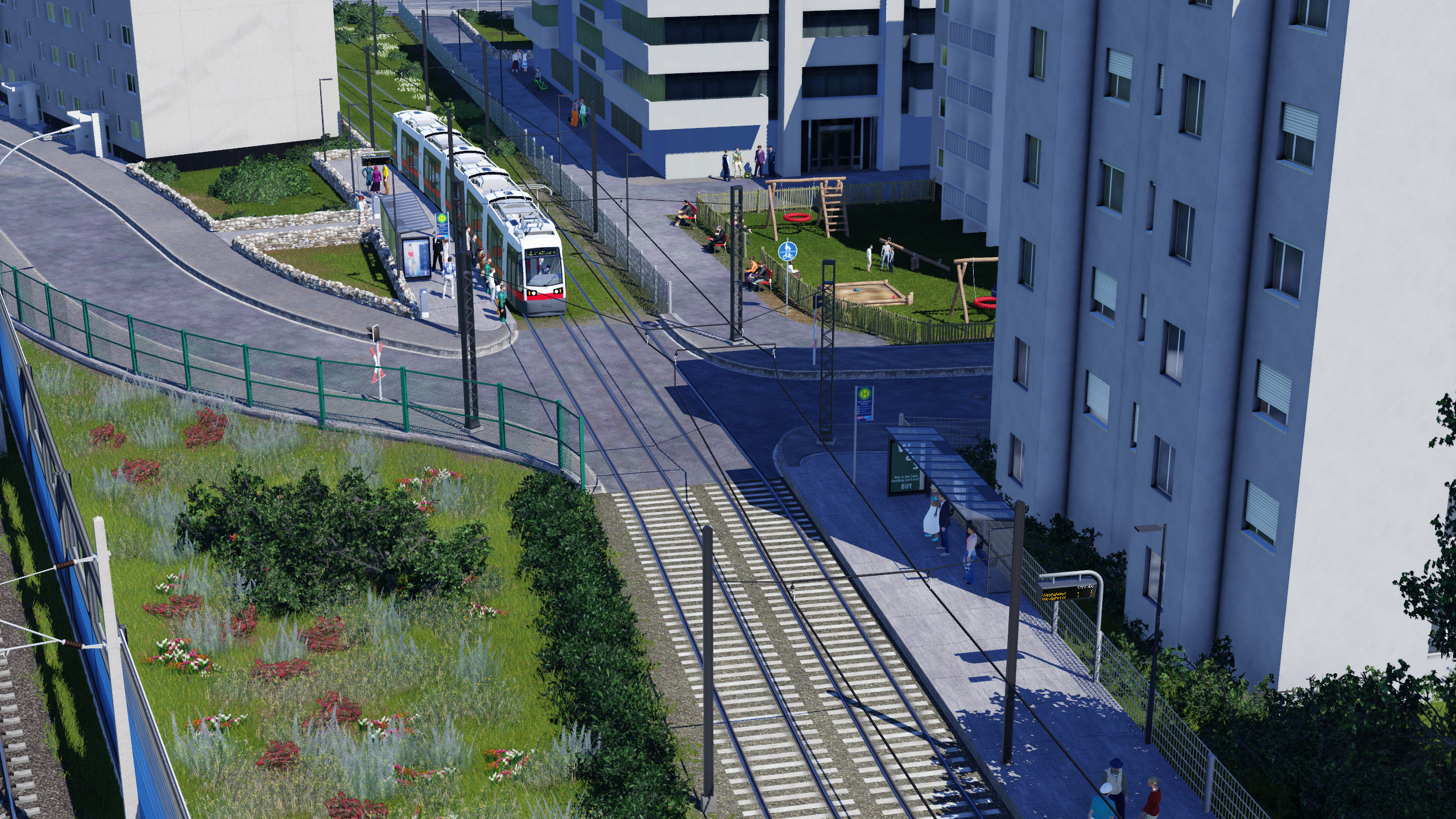 Wohnanlage mit Straßenbahnanbindung