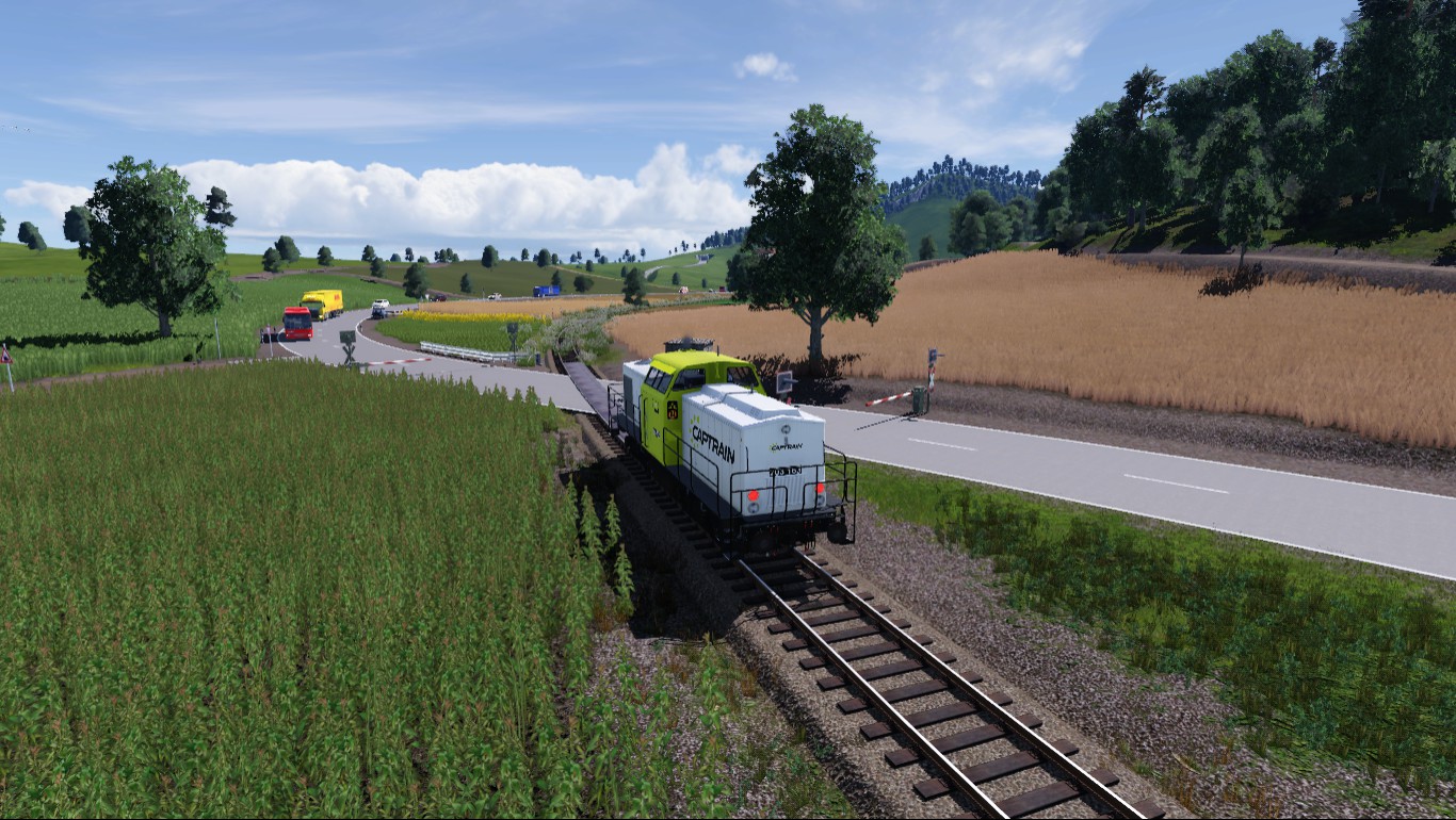 Die 203 auf dem Weg zum Getreidesilo