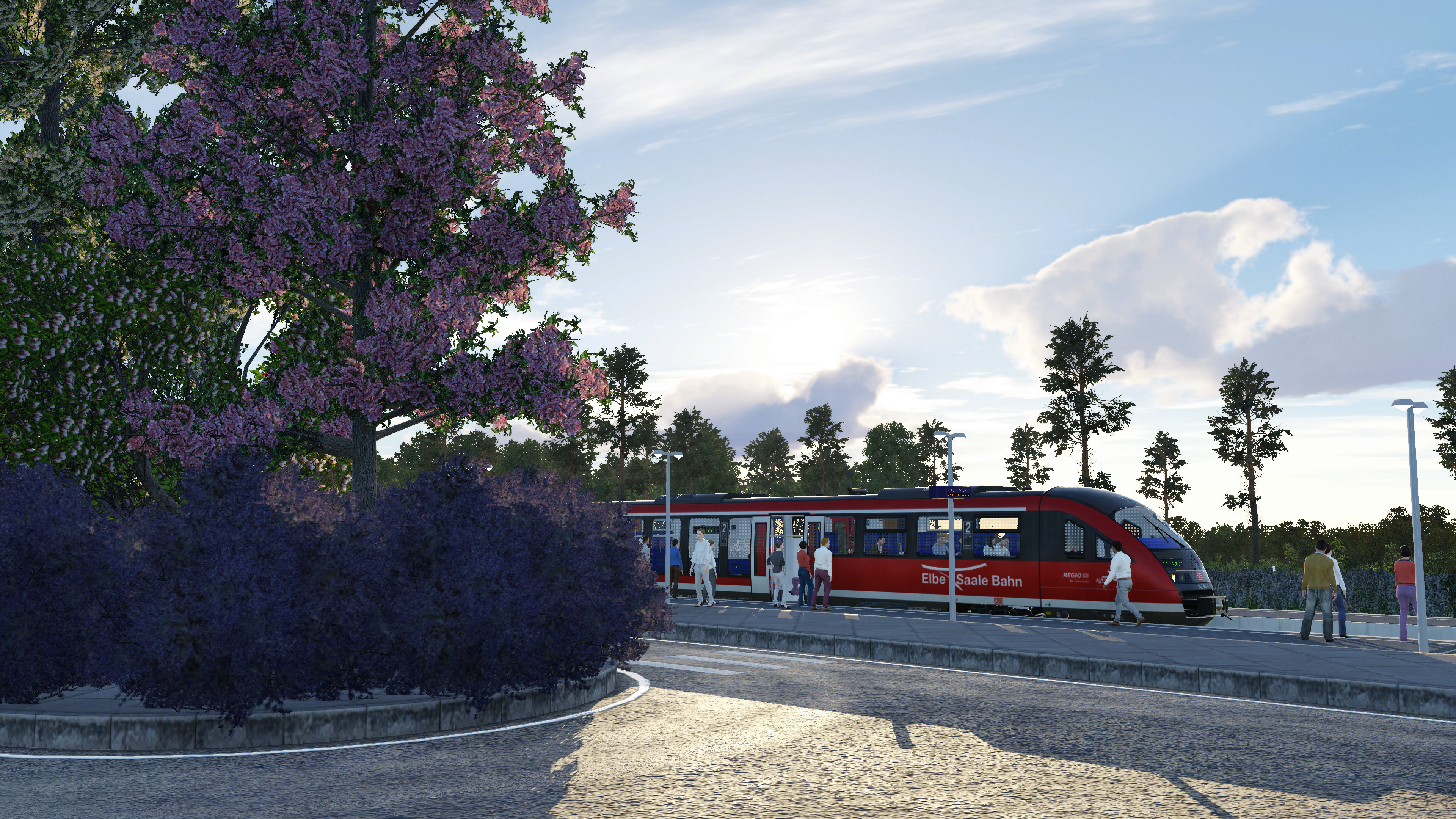 VT 642 der Elbe-Saale Bahn abfahrbereit