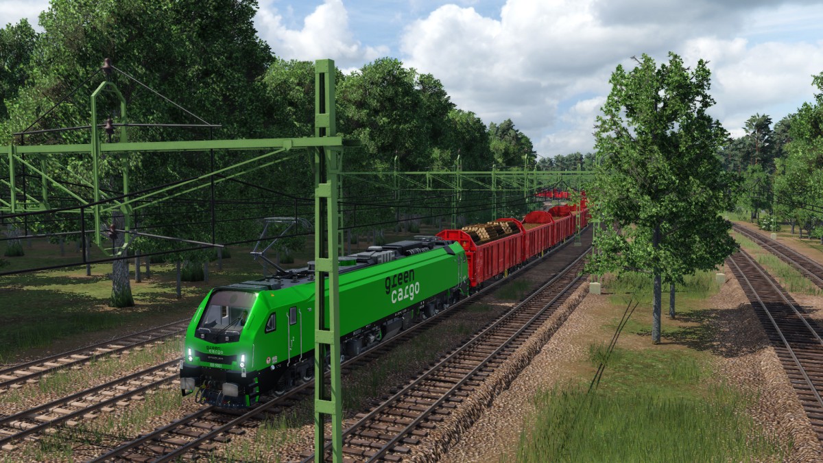 Green Cargo Eurodual with heavy freight