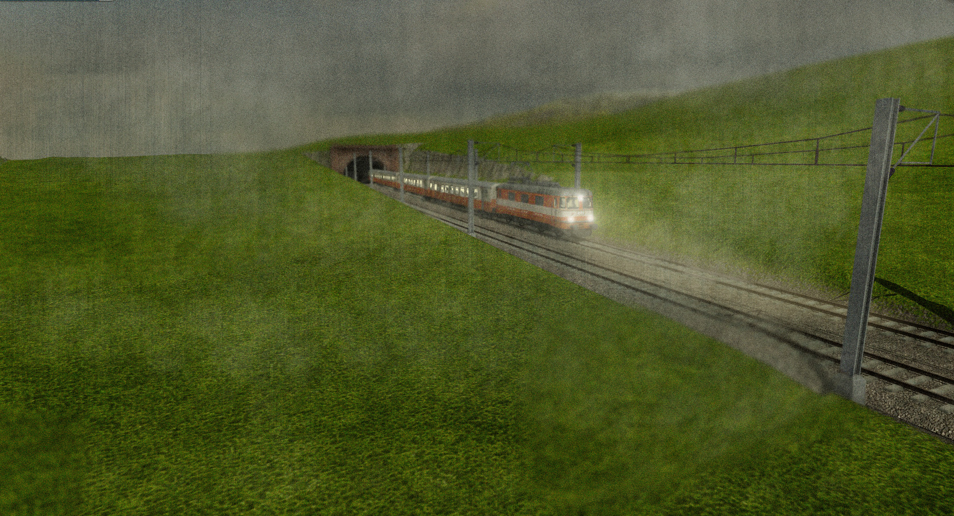 Swiss Express bei schlechtem Wetter 1976