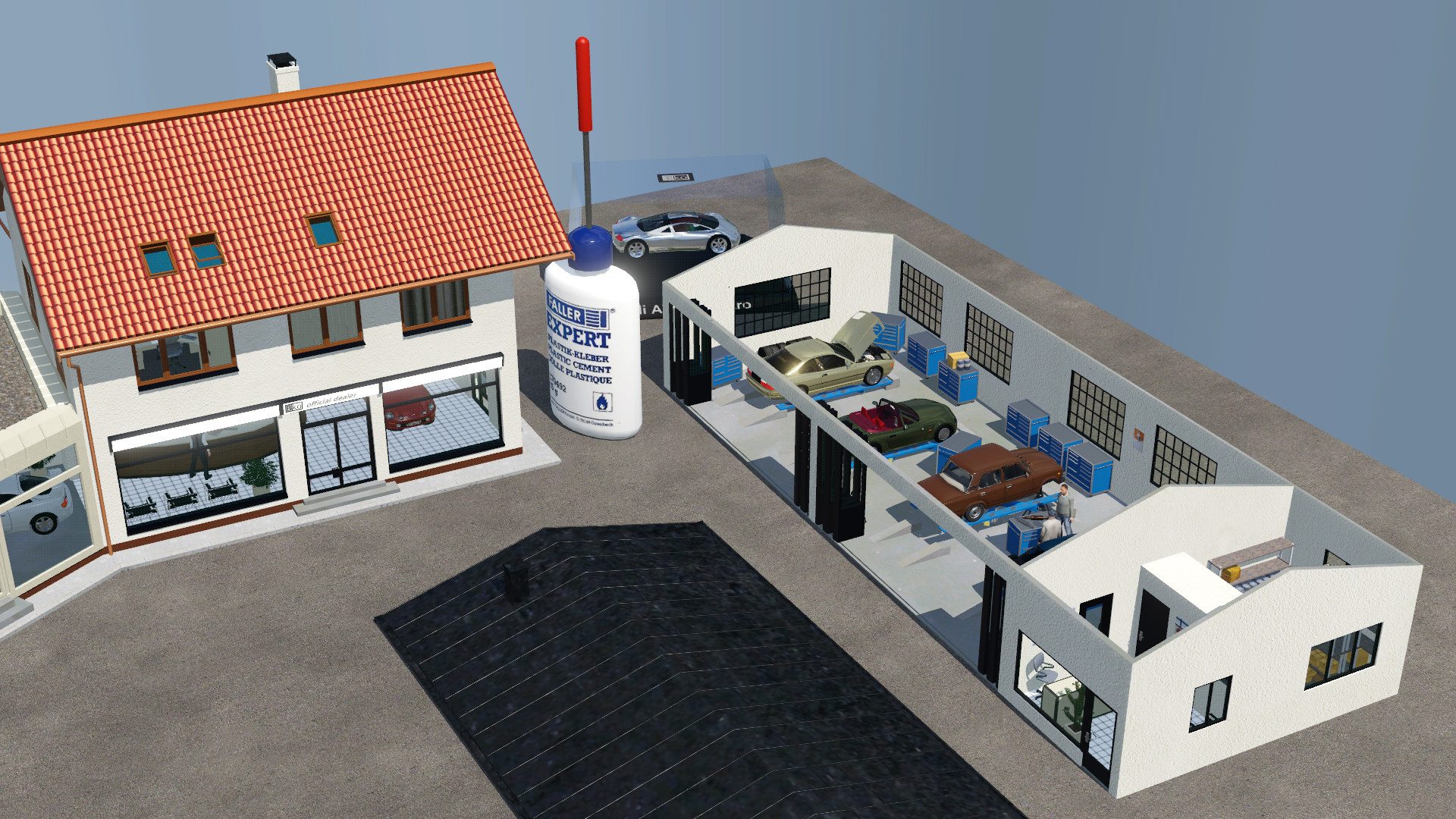Diorama work-in-progress, fitting the buildings.