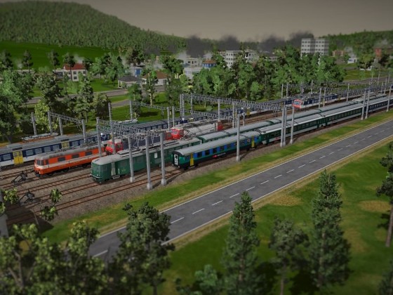 InterRegio Strecke (IR-01) Zwischenbahnhof mit Abstellgleis