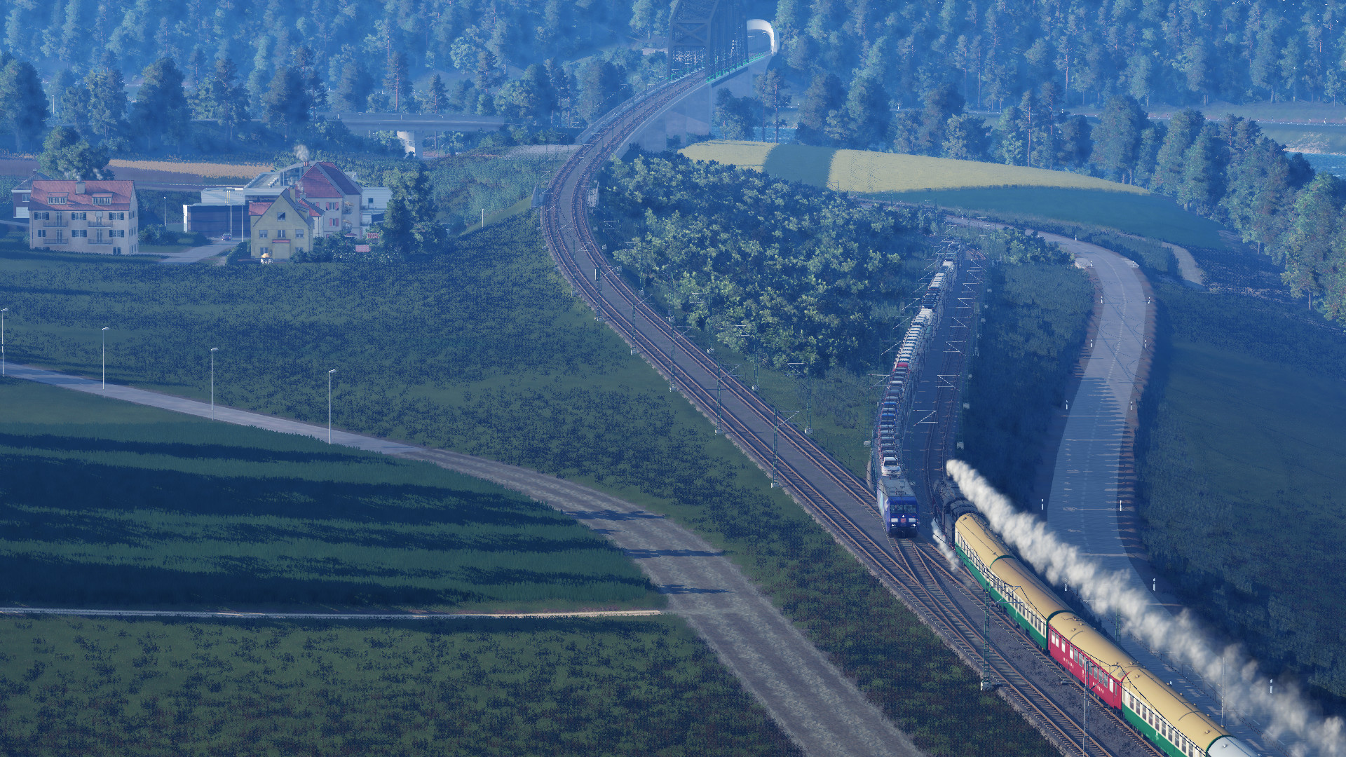 Trainspotting am Abzweig Nantenbach, DB Albatros mit Autotransport trifft Sonderzug mit 01.05 als Pferdchen