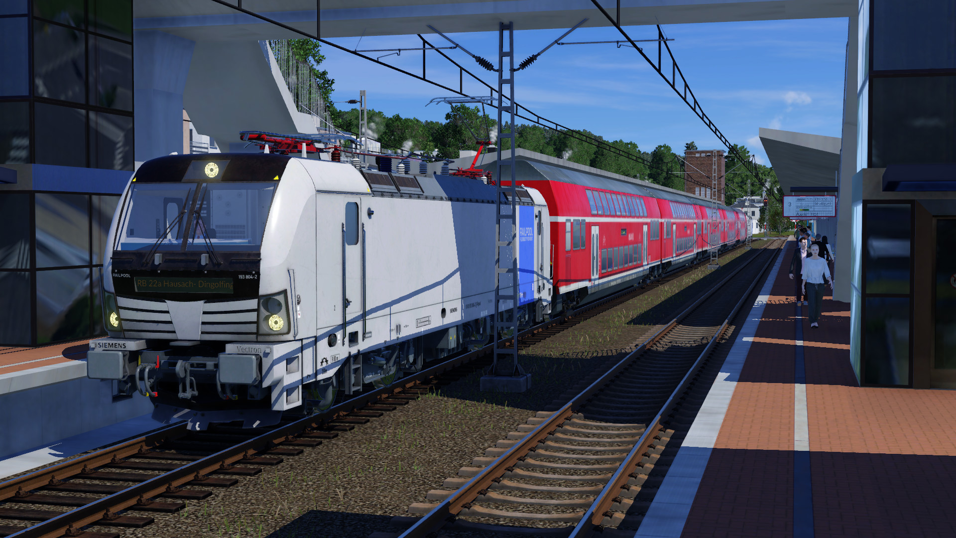 Railpool Vectorn mit Doppelstockwagen