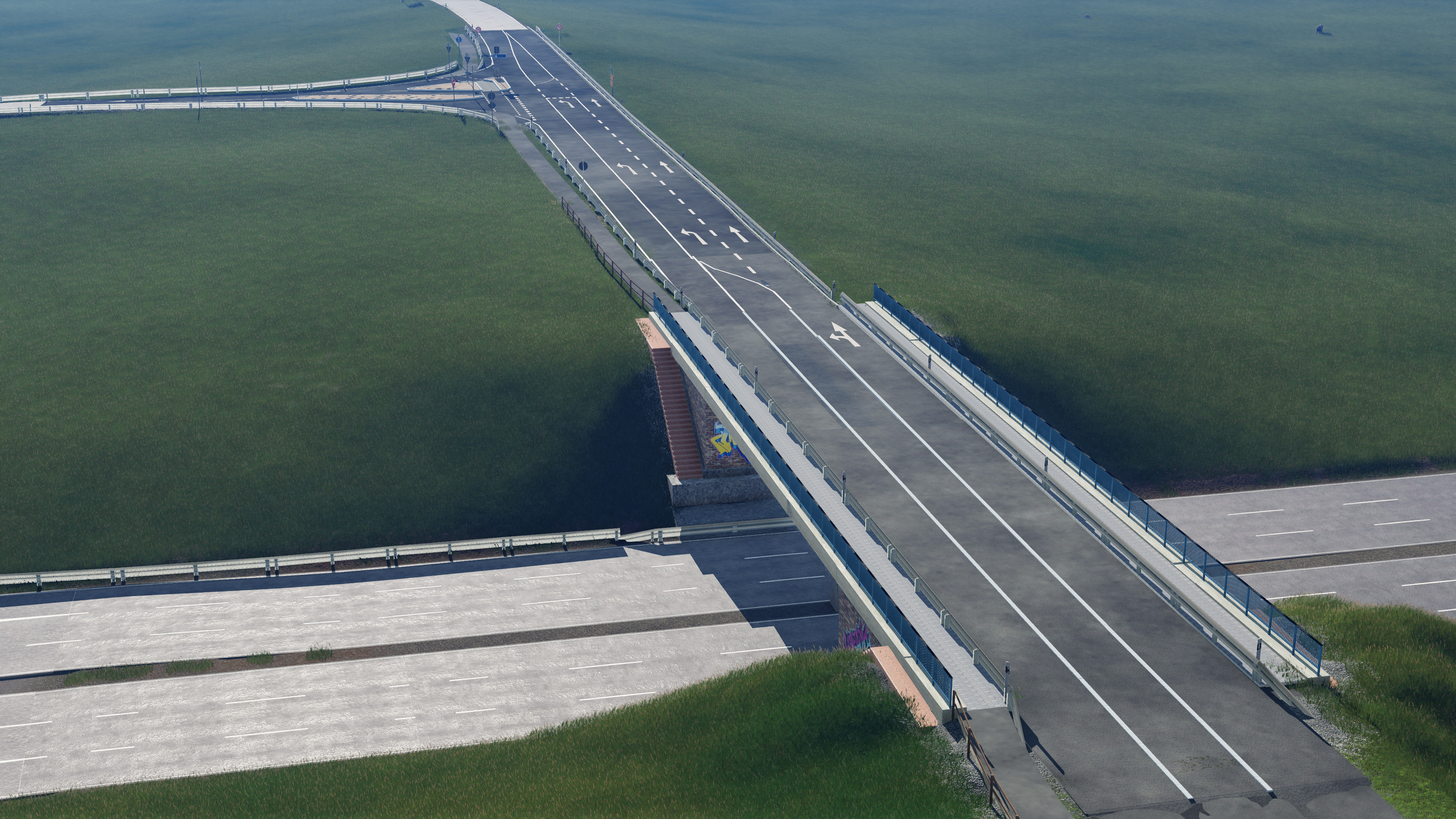 Gestaltung der ersten Auf-  und Abfahrt zur Autobahn I