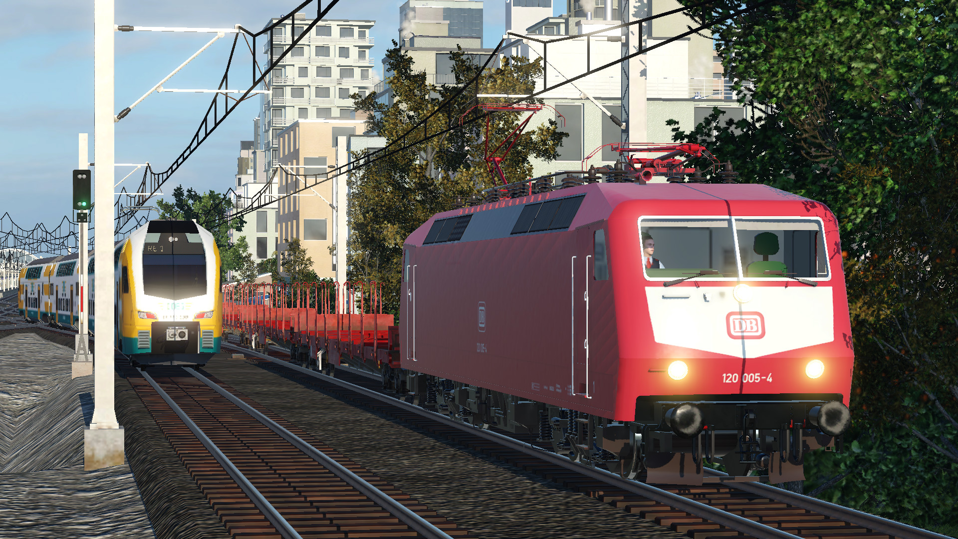 BR 120 bei der Ausfahrt