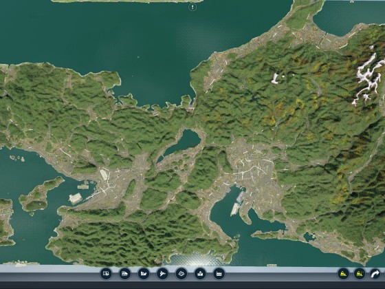 Central Japan playthrough - satellite view, whole map