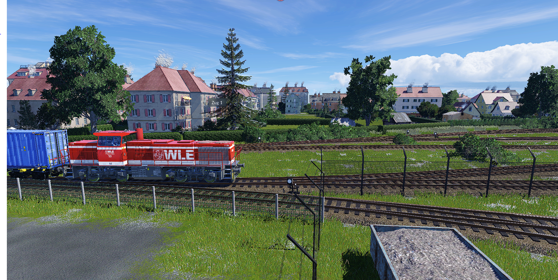 WLE 53 fährt in den WLE Betriebsbahnhof ein