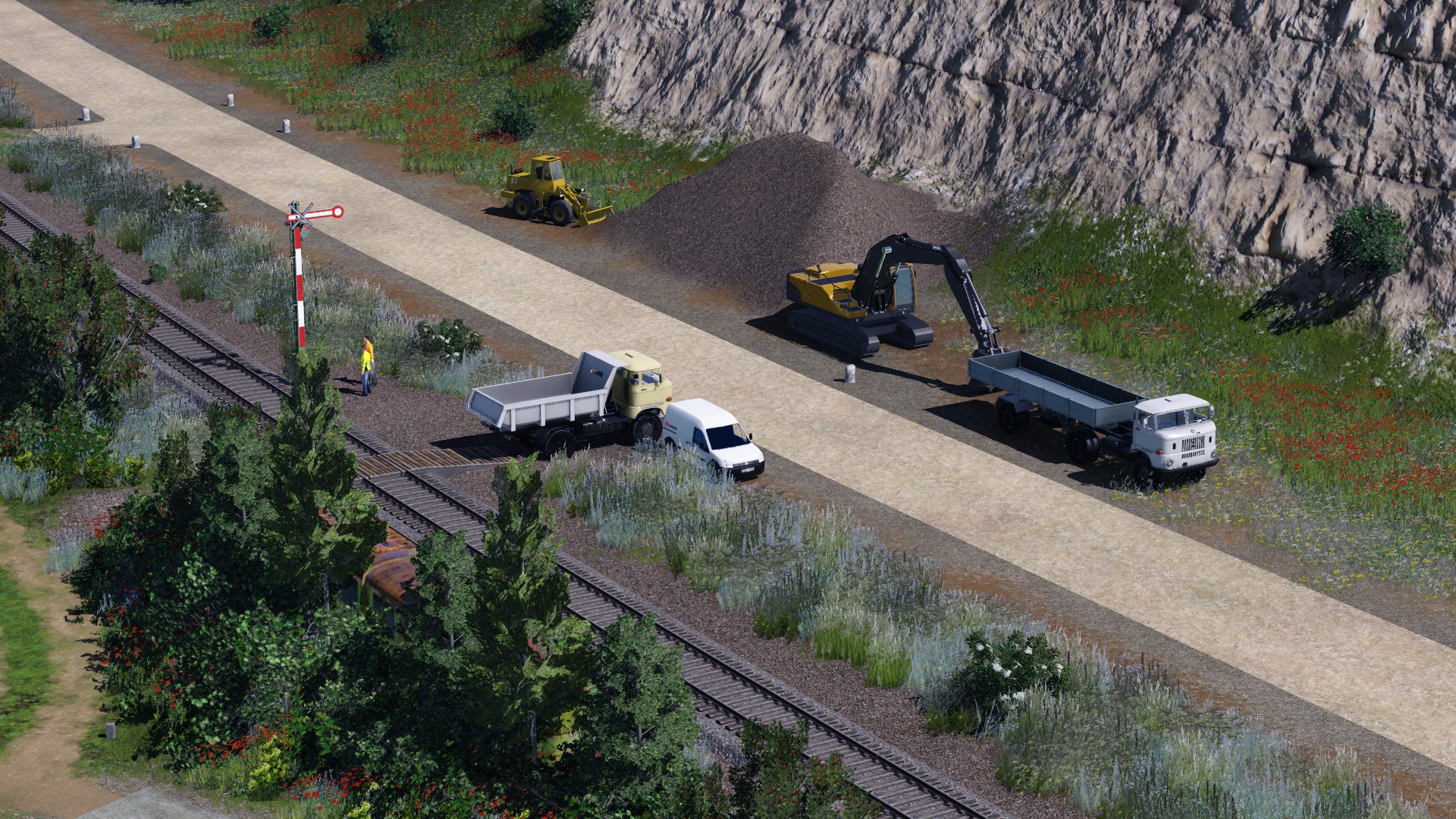 Gleisbaustelle an der alten Werksbahn