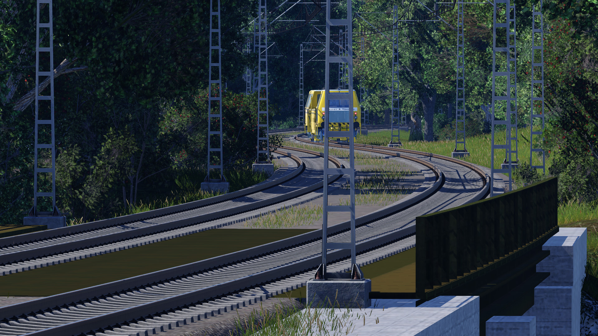 Trainspotting zwischen Wiesthal und Partenstein, Gleisstopfmaschine Richtung Lohr am Main
