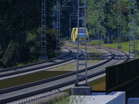 Trainspotting zwischen Wiesthal und Partenstein, Gleisstopfmaschine Richtung Lohr am Main