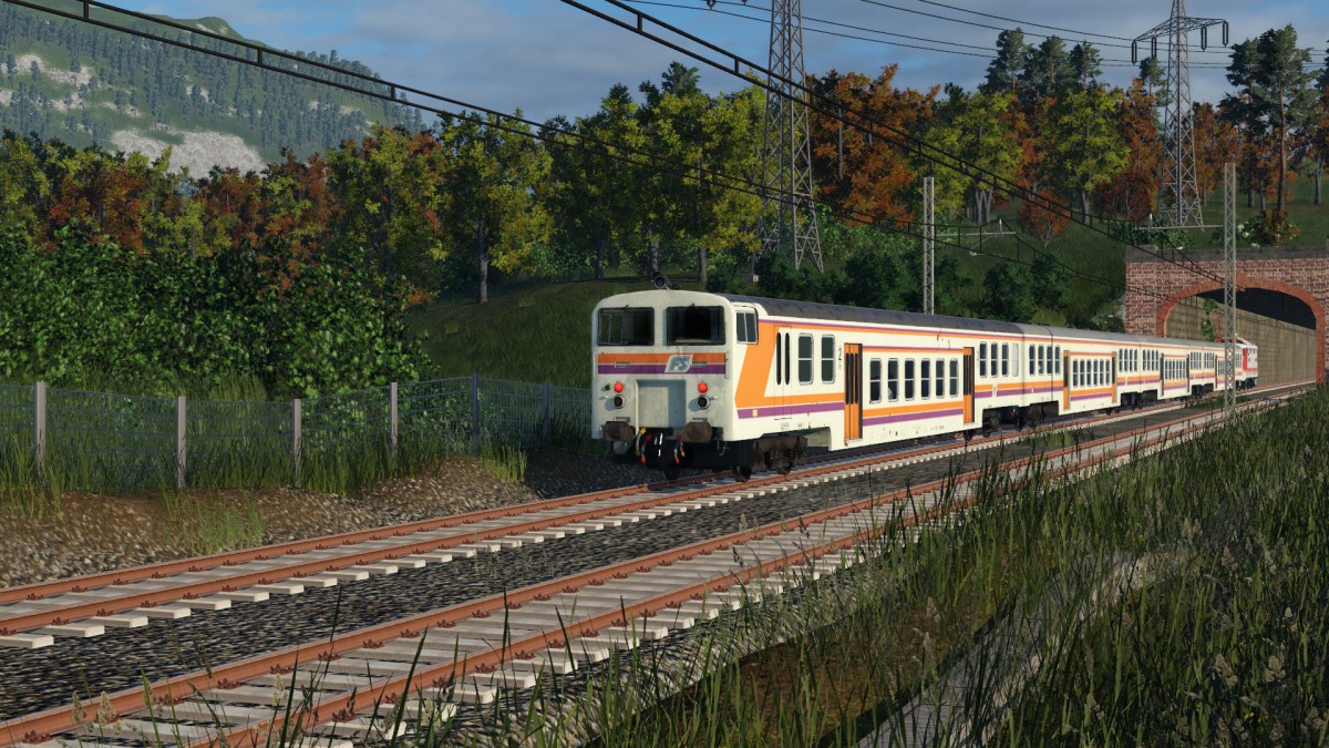 Regio train on a commuter service