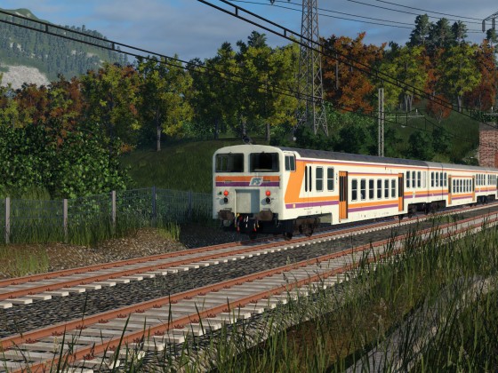 Regio train on a commuter service