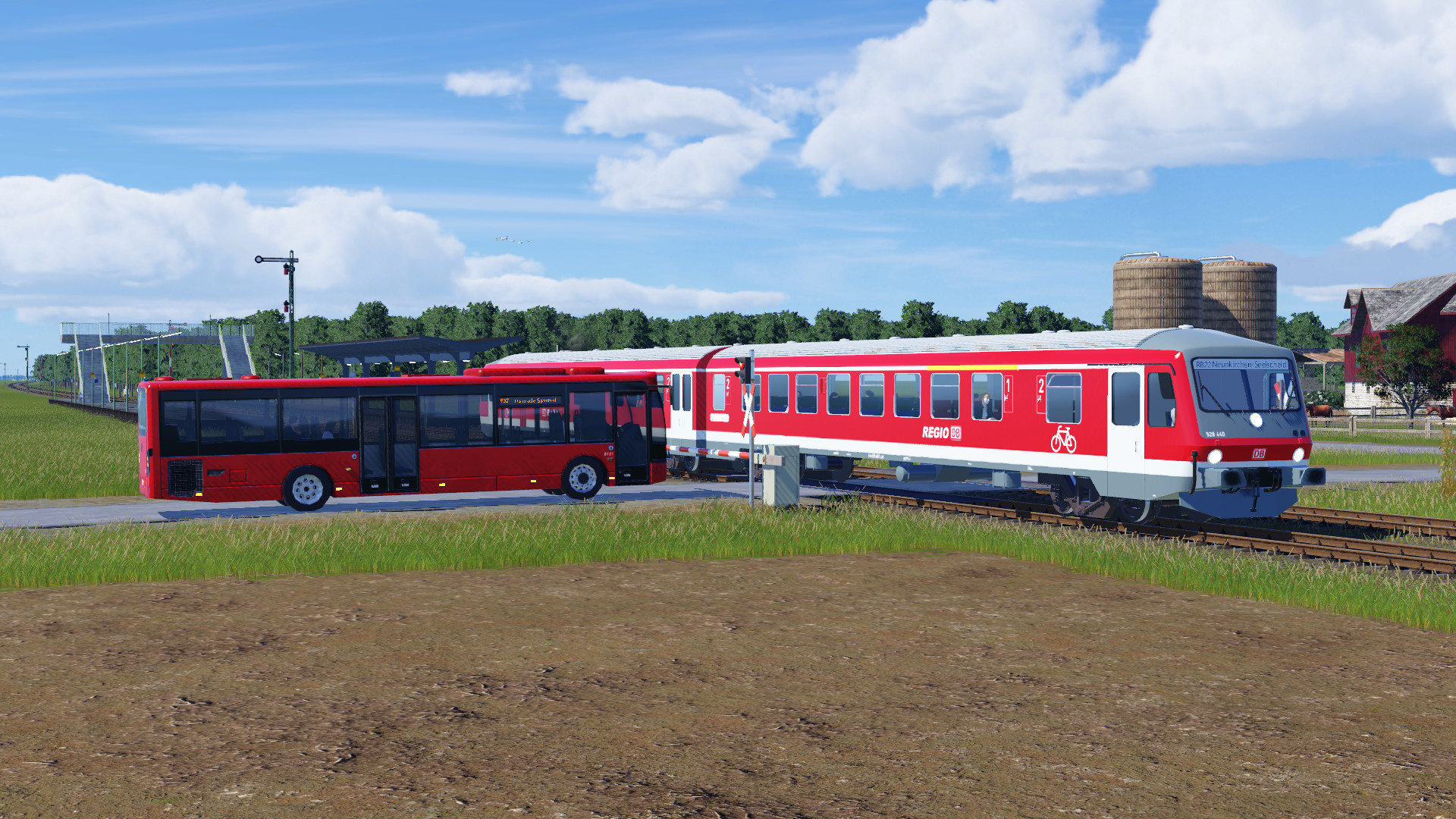 Eine Regionalbuslinie wird durch den seltenen Zugverkehr ausgebremst