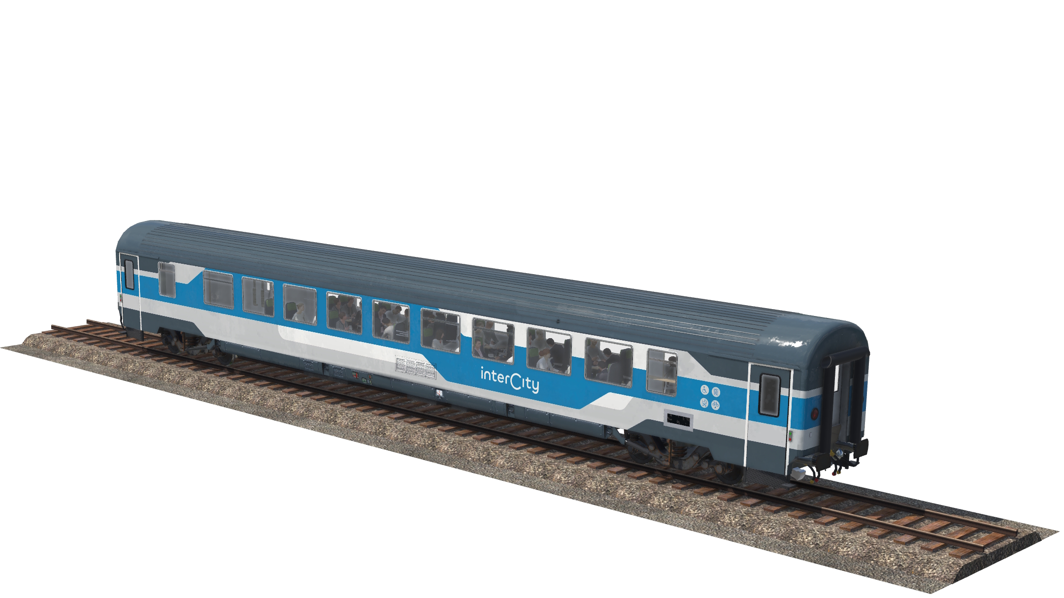 FS UIC Z1 service second class coach in Trenitalia's new interCity livery