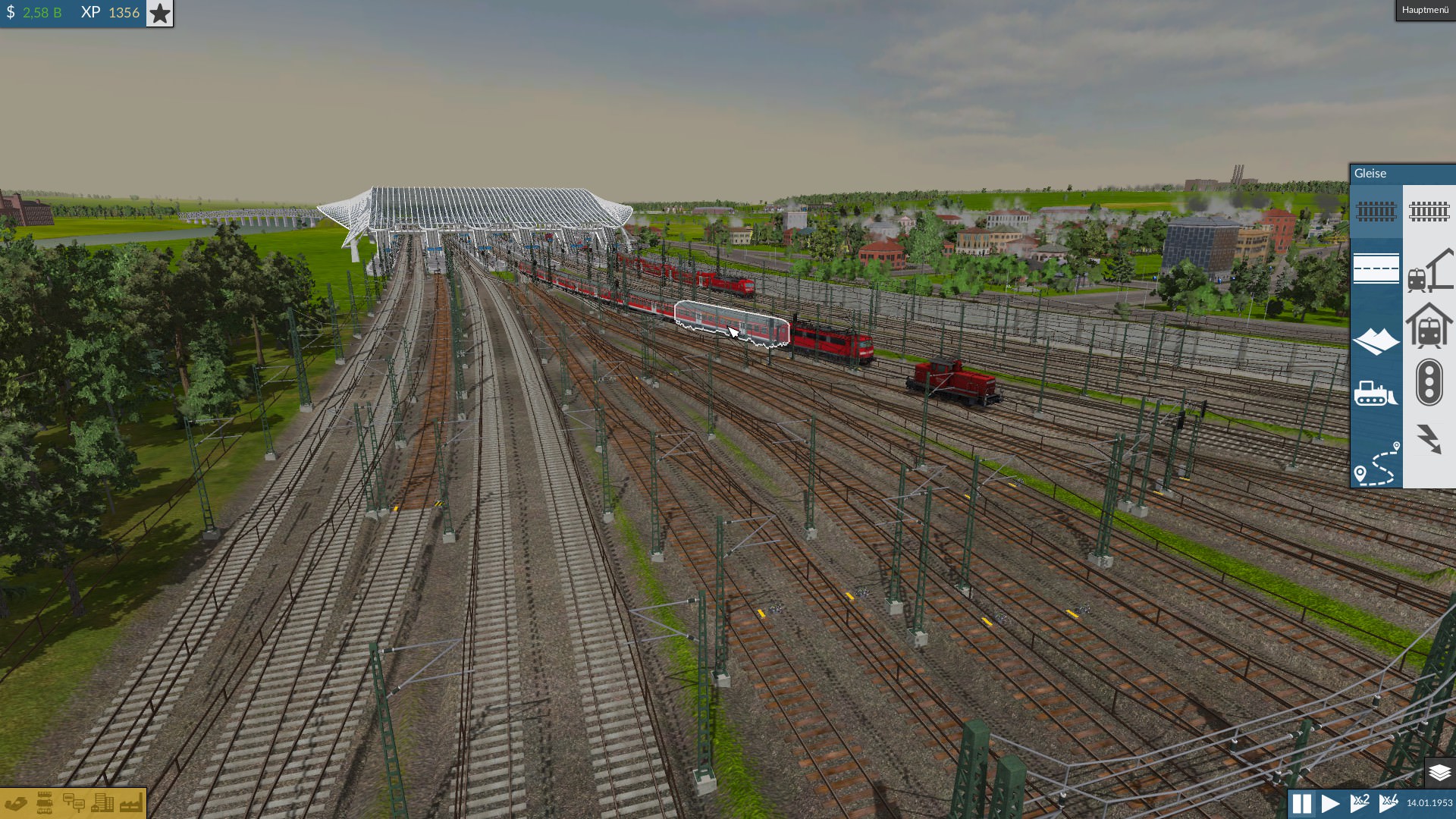 Blick auf den Bahnhof vom Depot