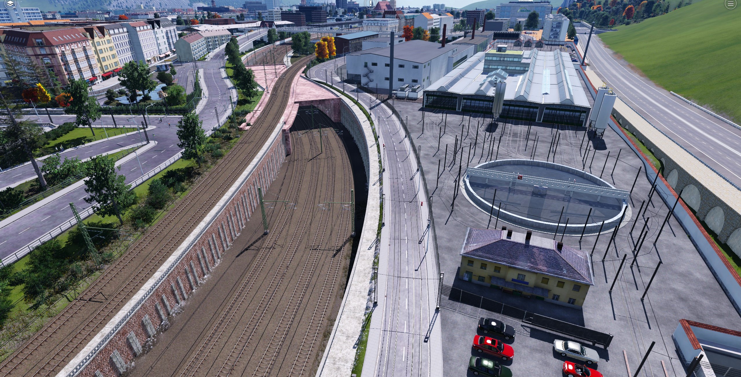 Einfahrt in den Bahnhof München-Süd  von westen