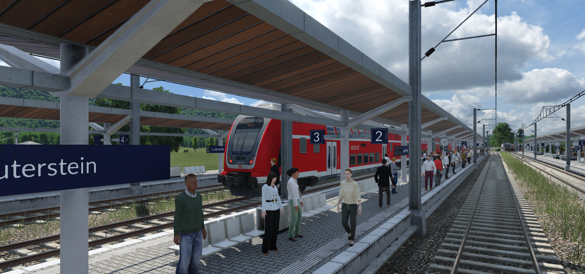 Ein Twindexx Regio fährt aus dem Bahnhof aus