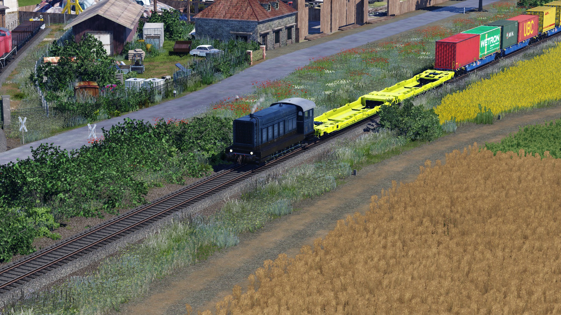 Die kleine Blaue auf der alten Güterbahn