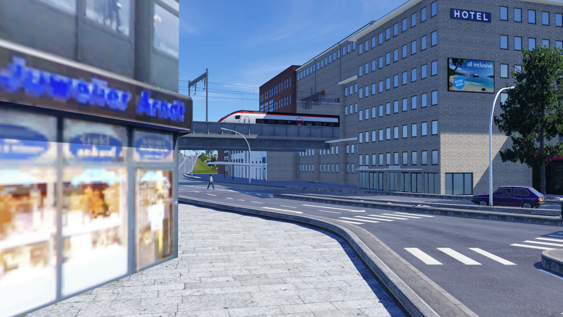 Ein Giruno verlässt die Brückenstation