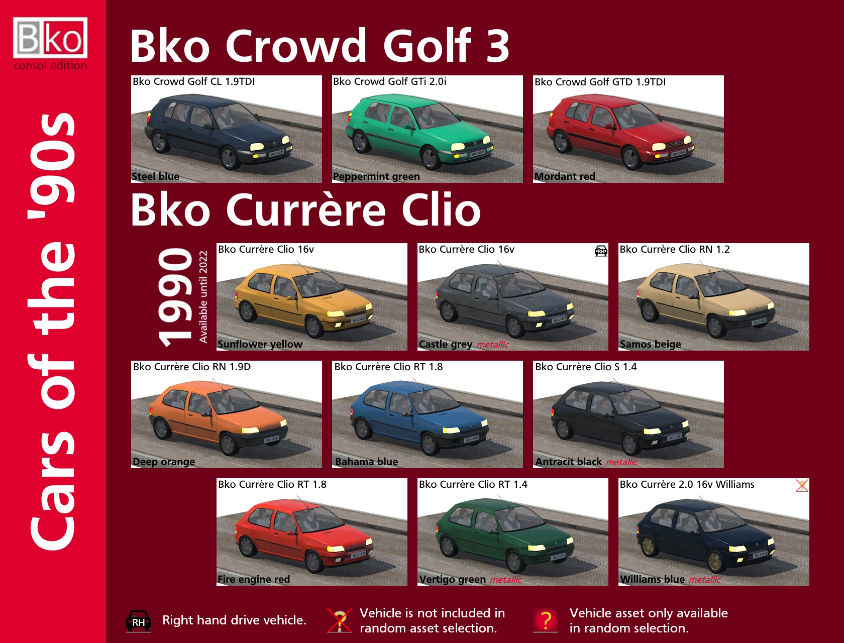Cars of the '90s - Consol edition
