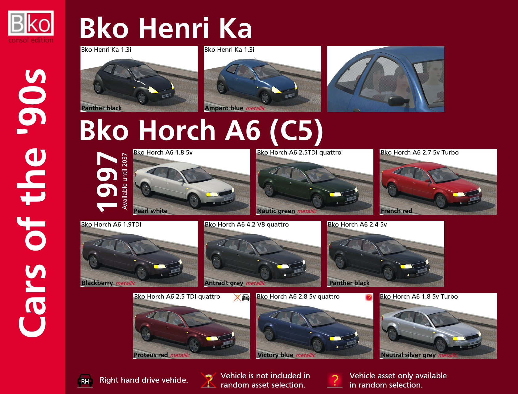 Cars of the '90s - Consol edition