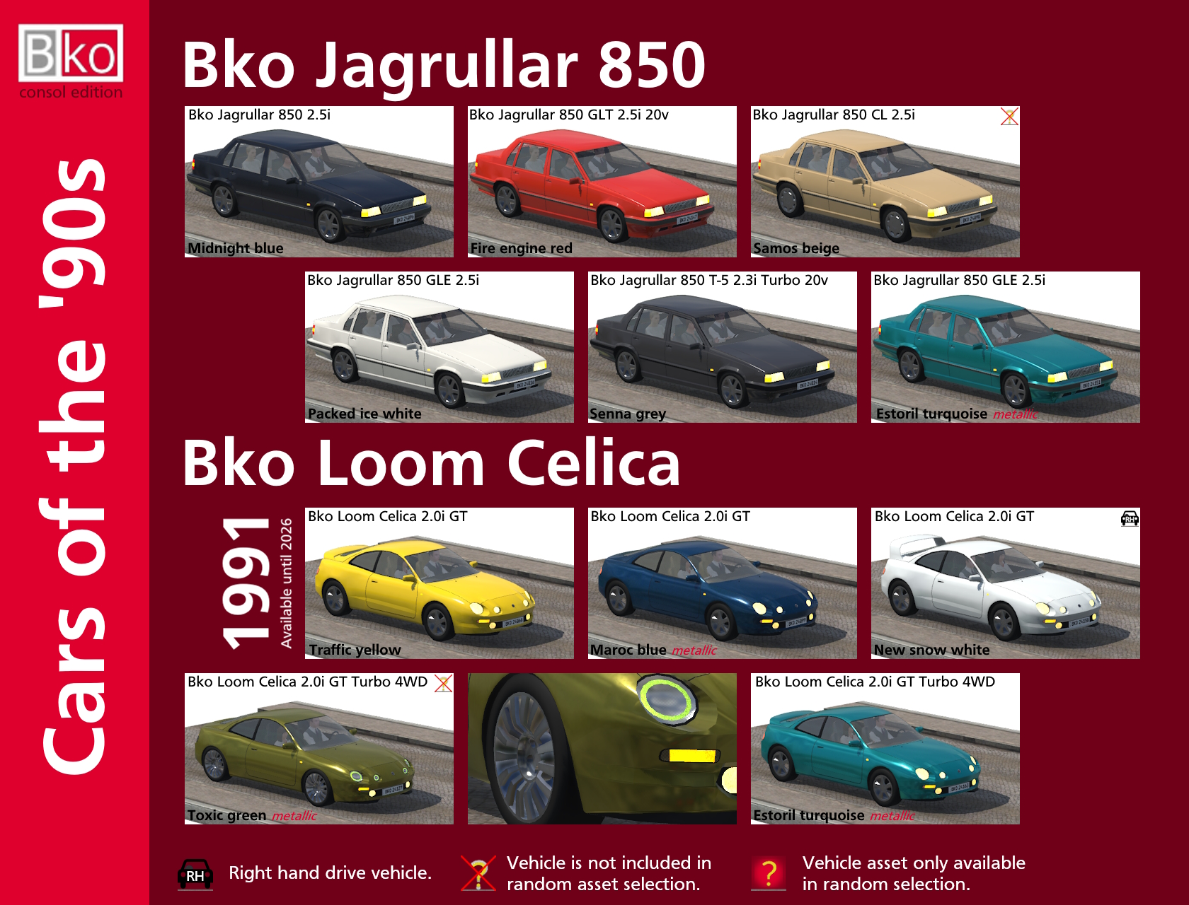 Cars of the '90s - Consol edition