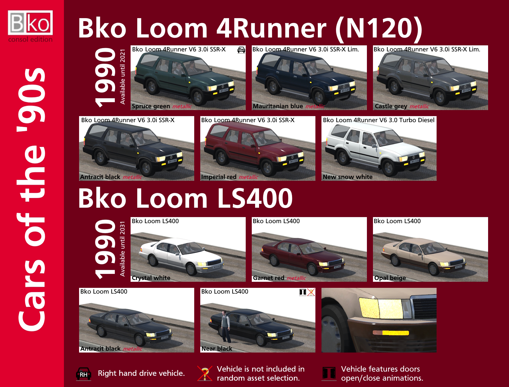 Cars of the '90s - Consol edition