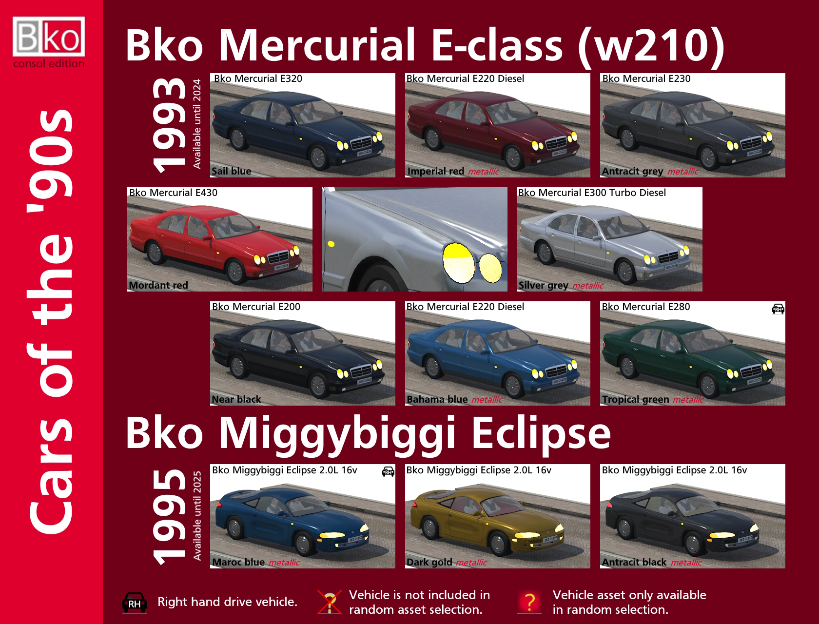Cars of the '90s - Consol edition