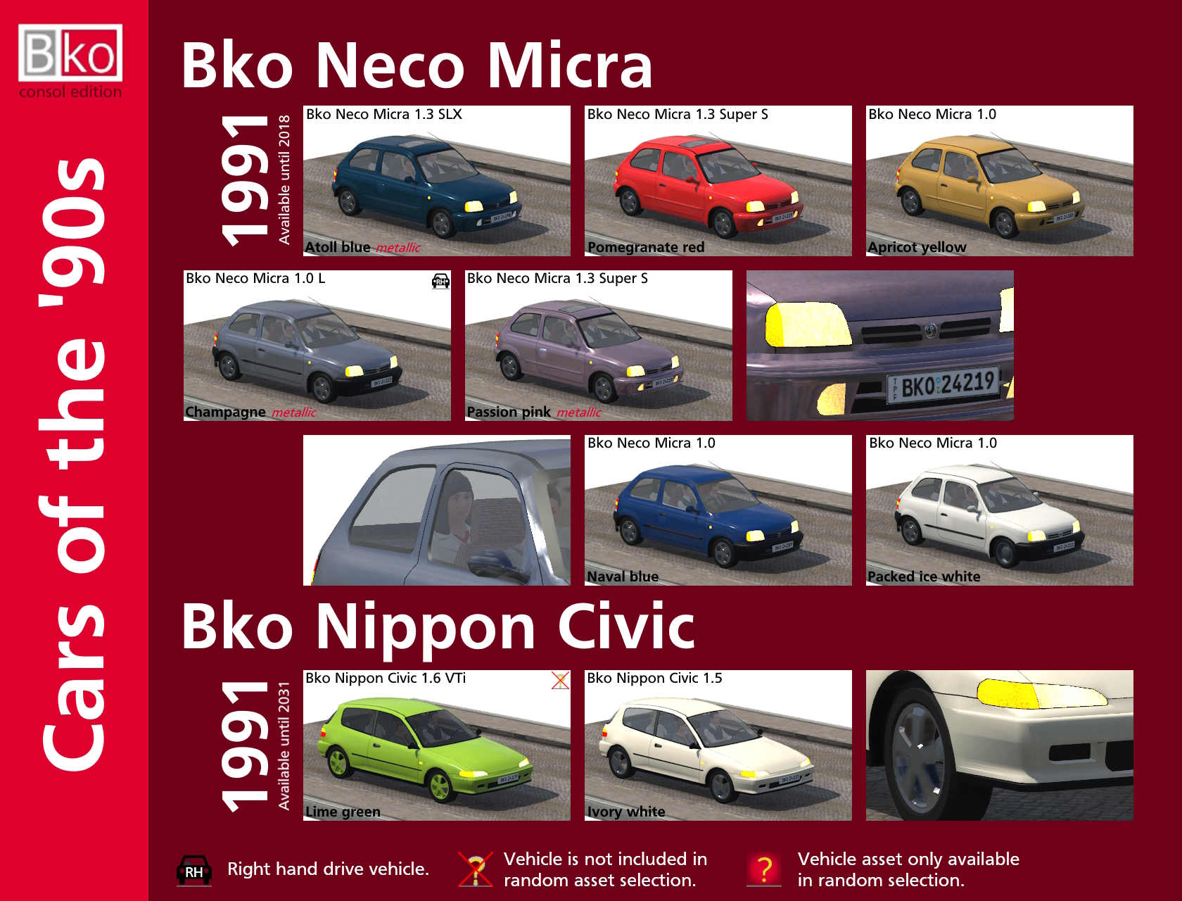 Cars of the '90s - Consol edition