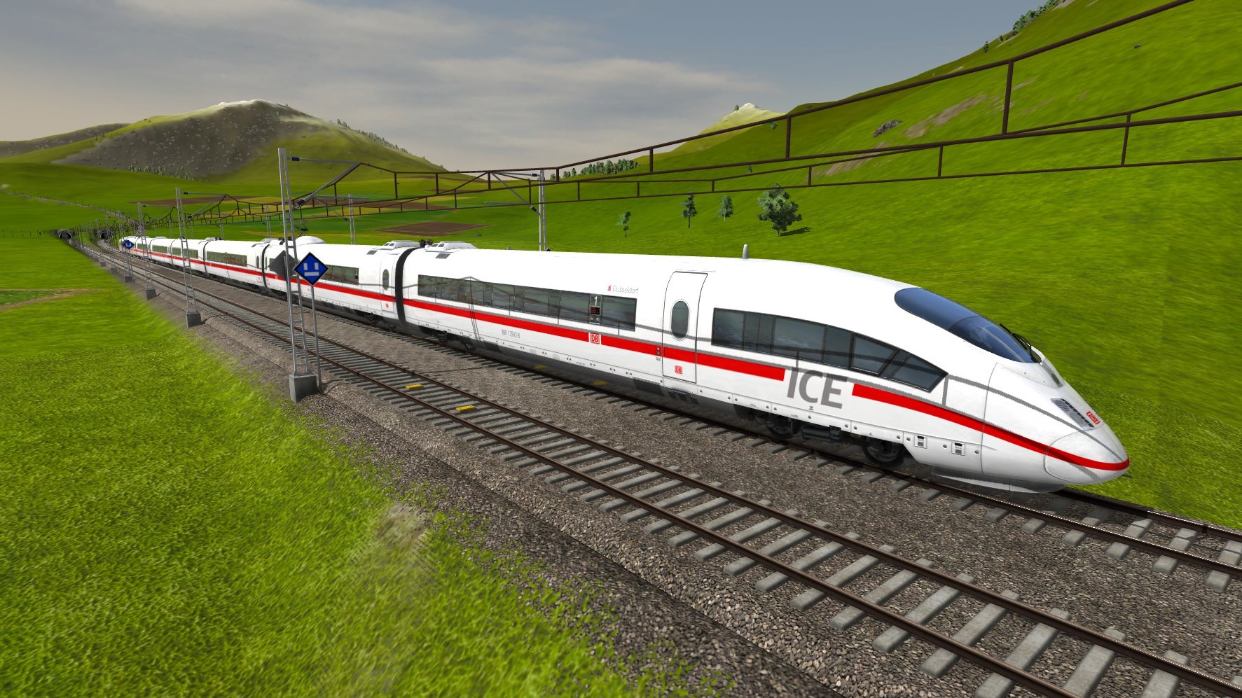 ICE 3 passiert Schutzstrecke auf der NBS
