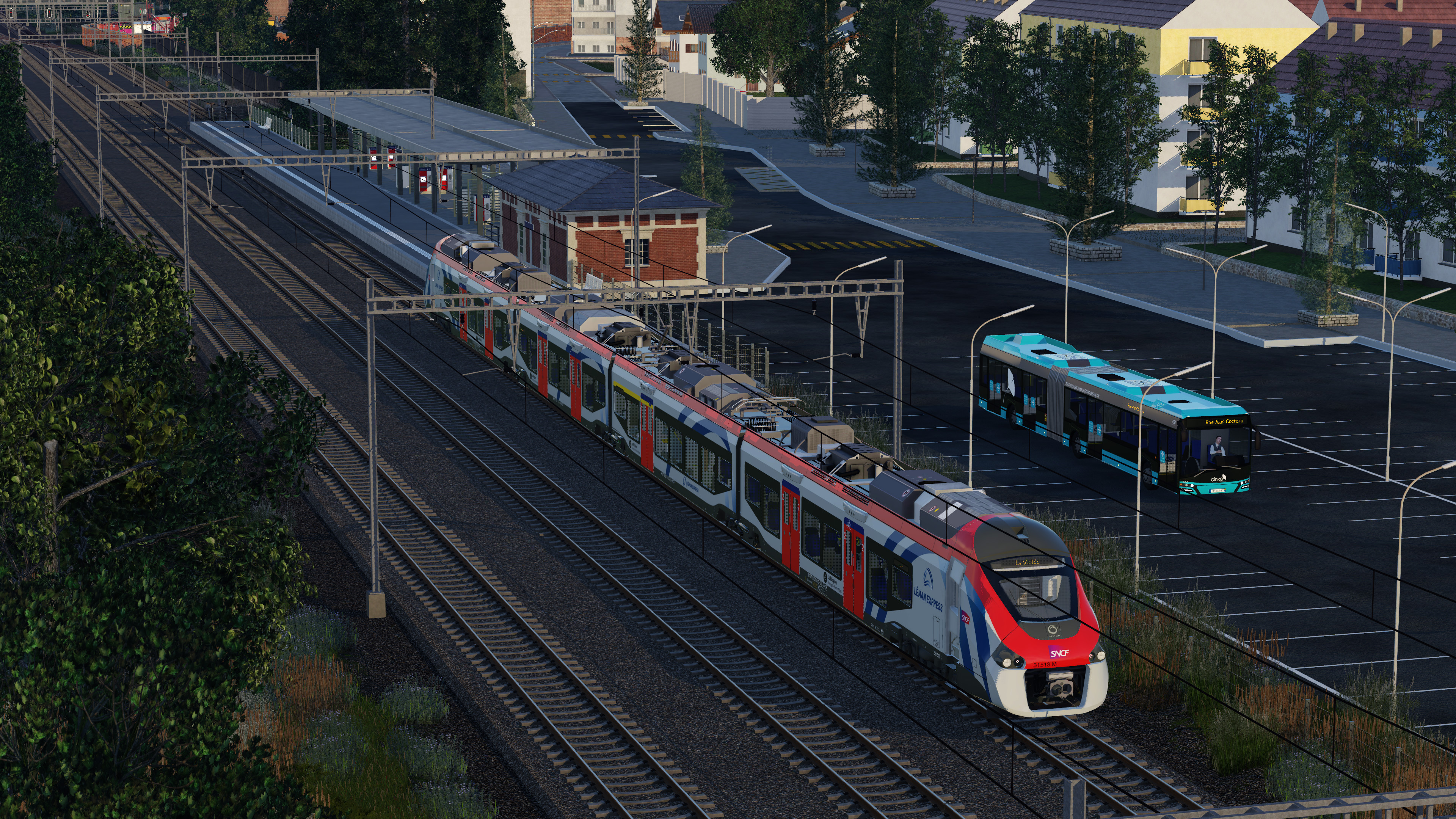 Swiss Station with swiss and french train 3