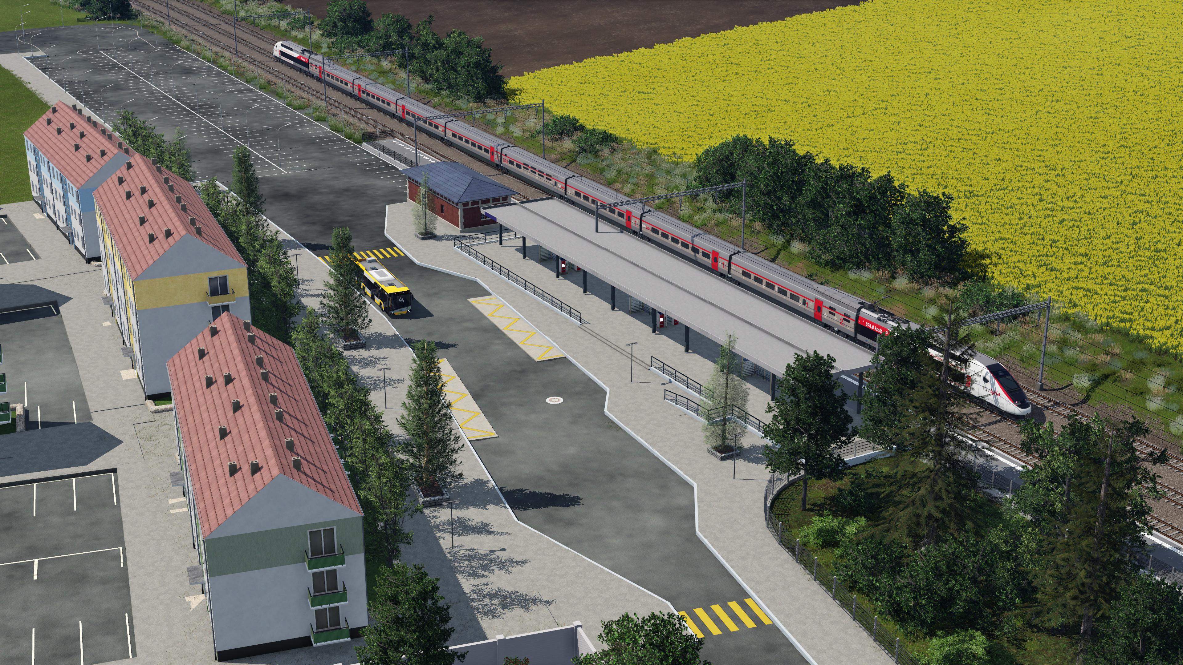 Swiss Station with swiss and french train 5
