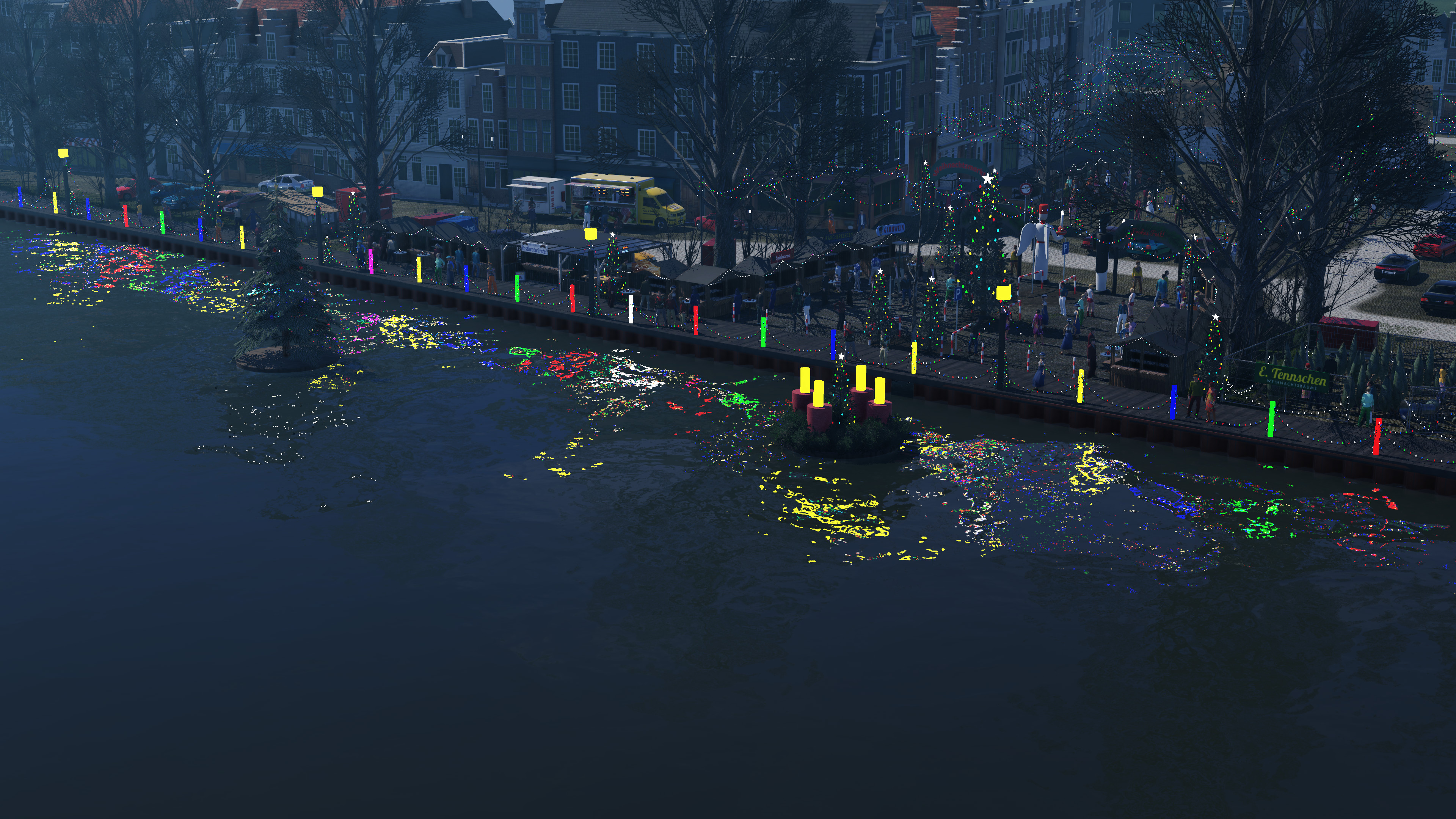 Bild zum 4. Advent 🕯️🕯️🕯️🕯️: Lichterglanz im Wasser..