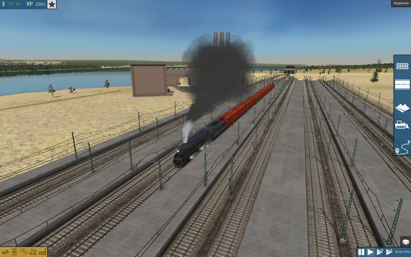 Testfahrt mit dem Neuen Dampfer (10 Waggons später 20)