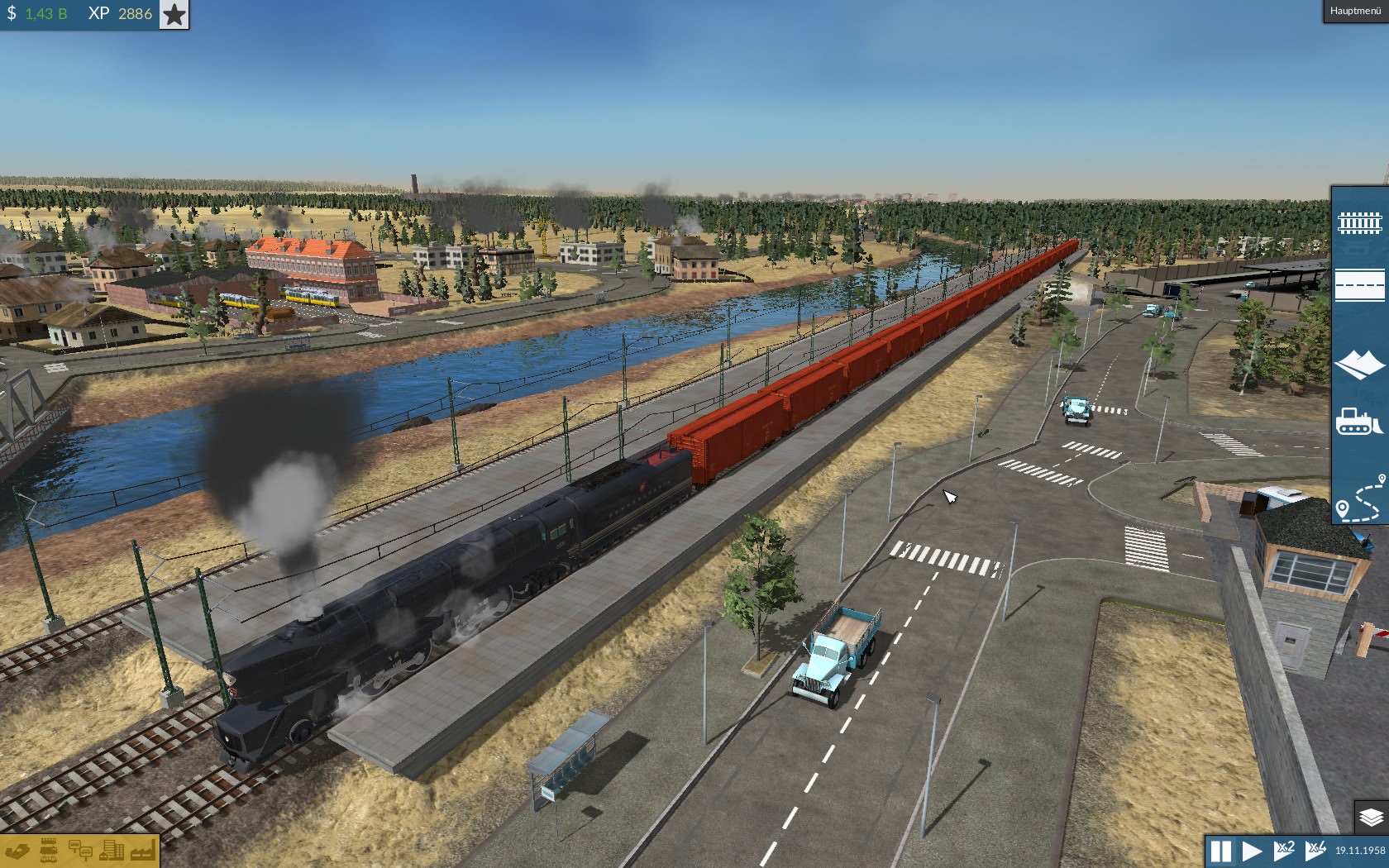 Mächtiger Dampfer mit 20 Waggons (past gerade so ^^)