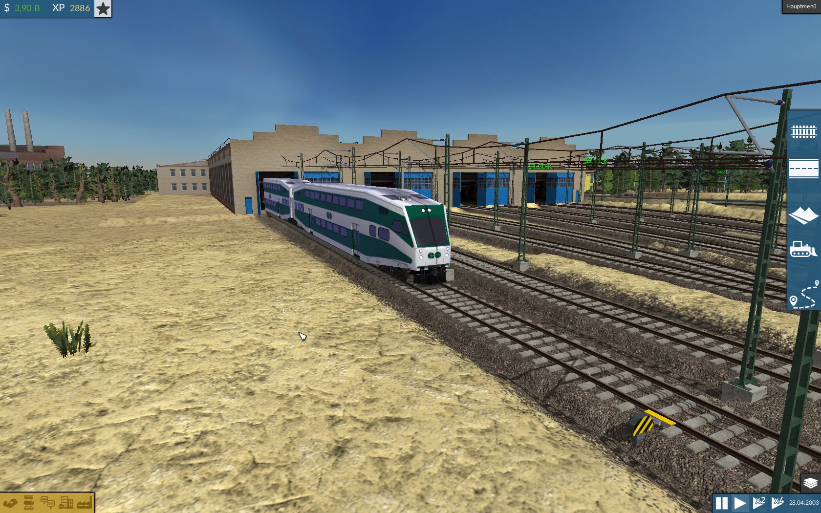 Dosto mit Steuerwagen zur Teststrecke