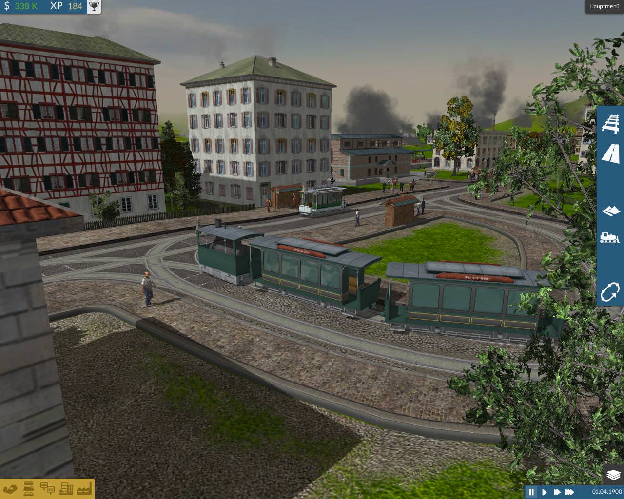 Dampftram an der Endstation