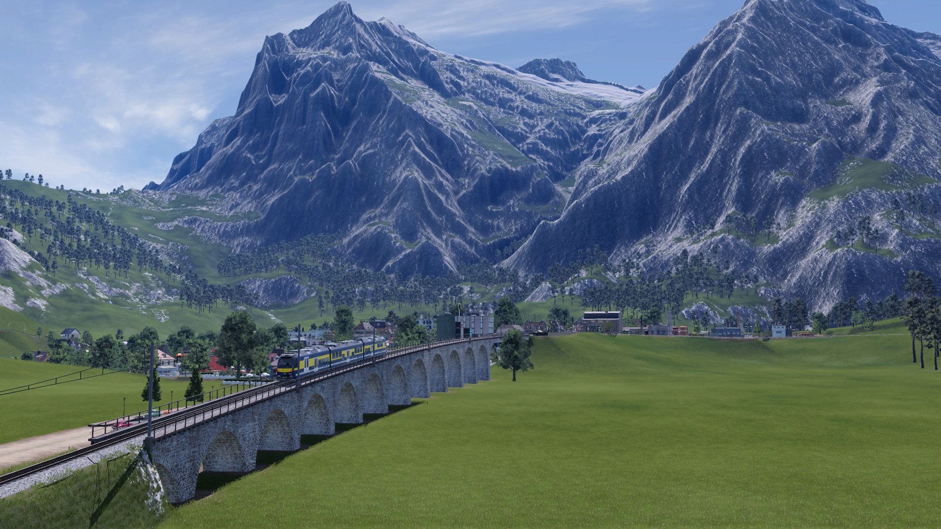Berner Oberland-Bahn vor Eiger und Mönch