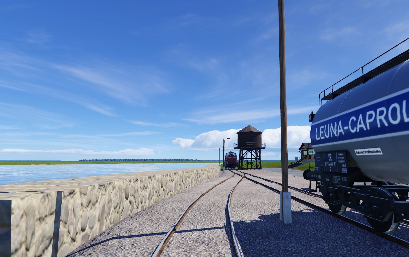 Ein Blick auf das Umstellgleis der Hafenbahn