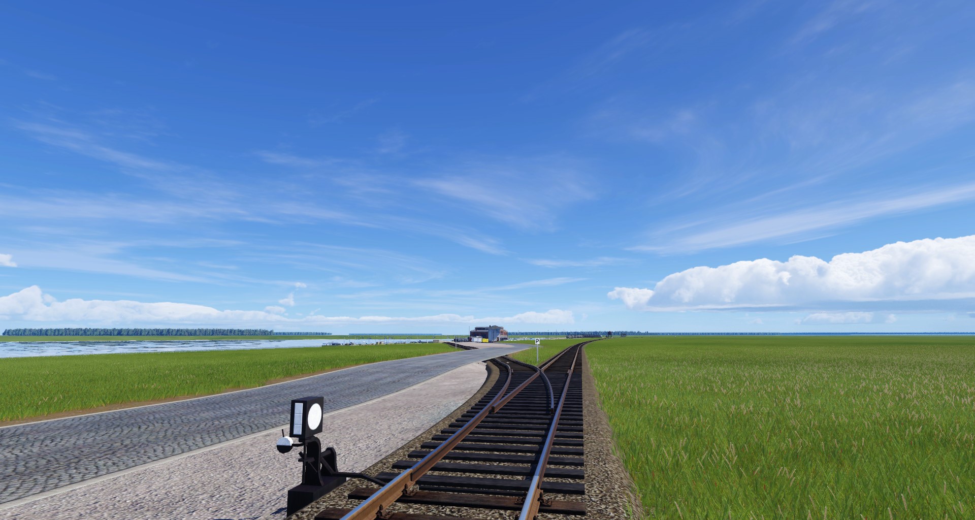 Ein Blick auf die Zufahrtstrecke der Hafenbahn