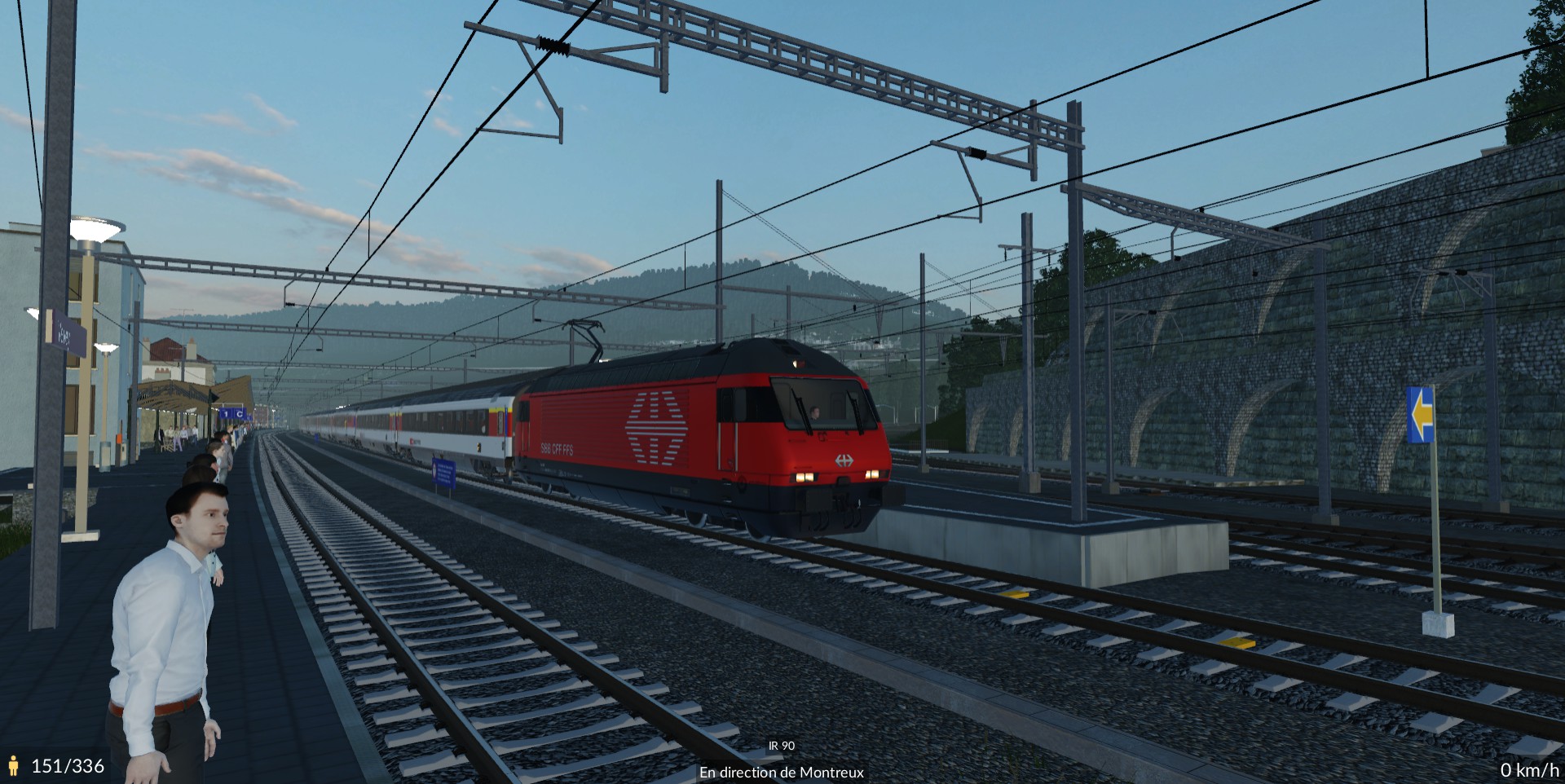 Die Abfahrt ist pünktlich nach Montreux.