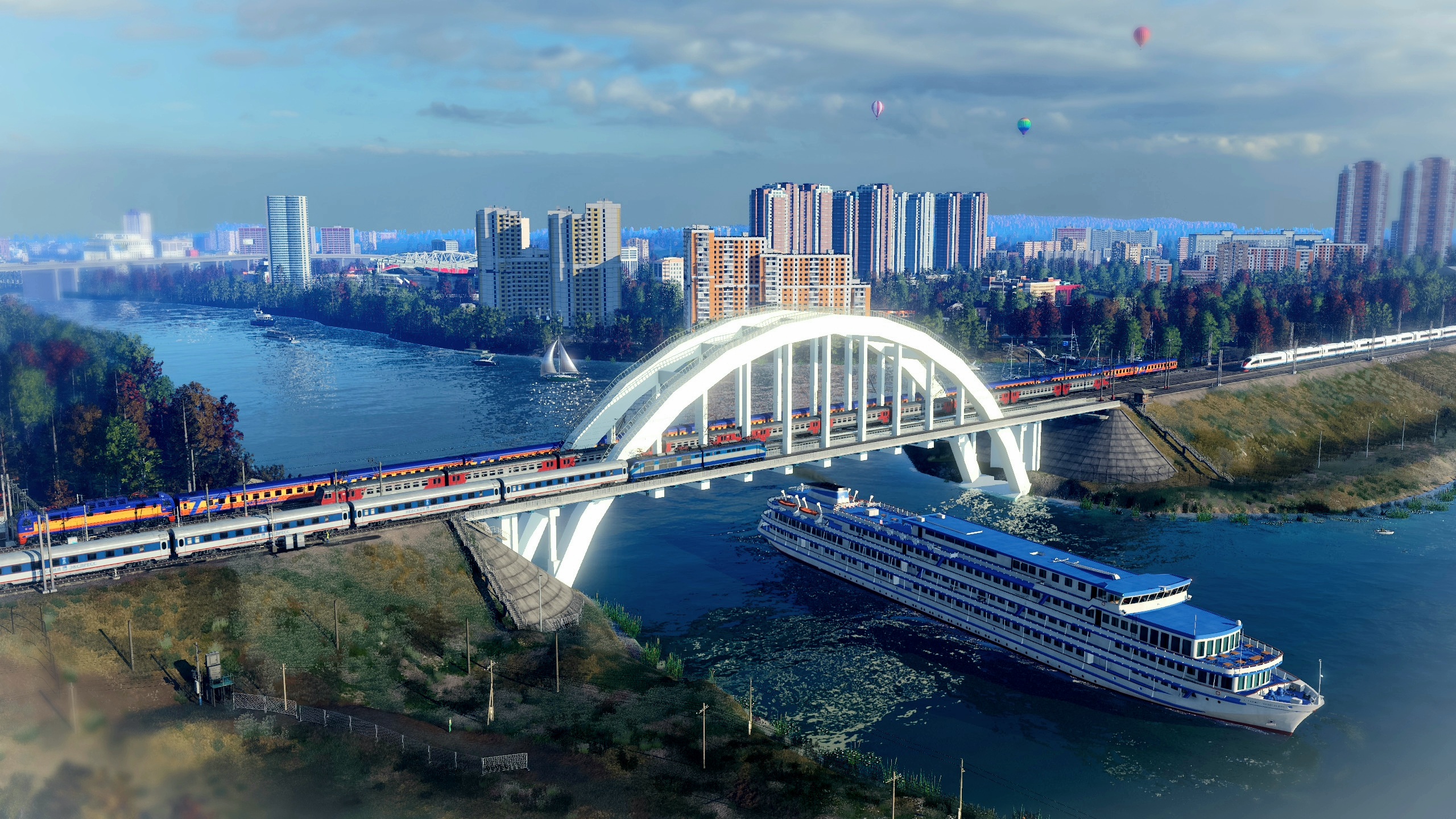 Himki-Brücke in Moskau. Einzigartige wegen 4 Fahrbahnen