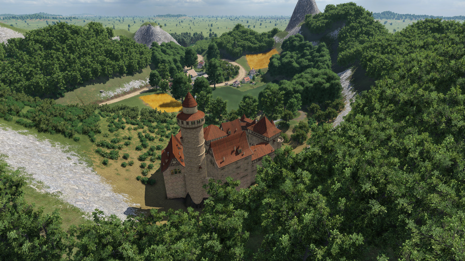 Blick von der Grefenburg - Altstetten (Fikiv) auf das Land